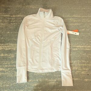 brand new AQUA white full zip up!